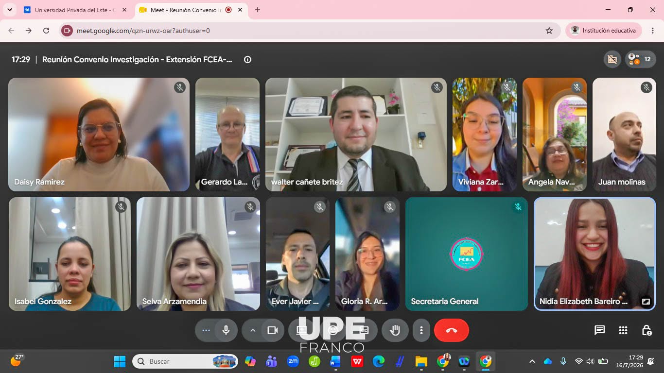 Reunión virtual pro-convenio FCEA-UNC y FCAC-UPE.