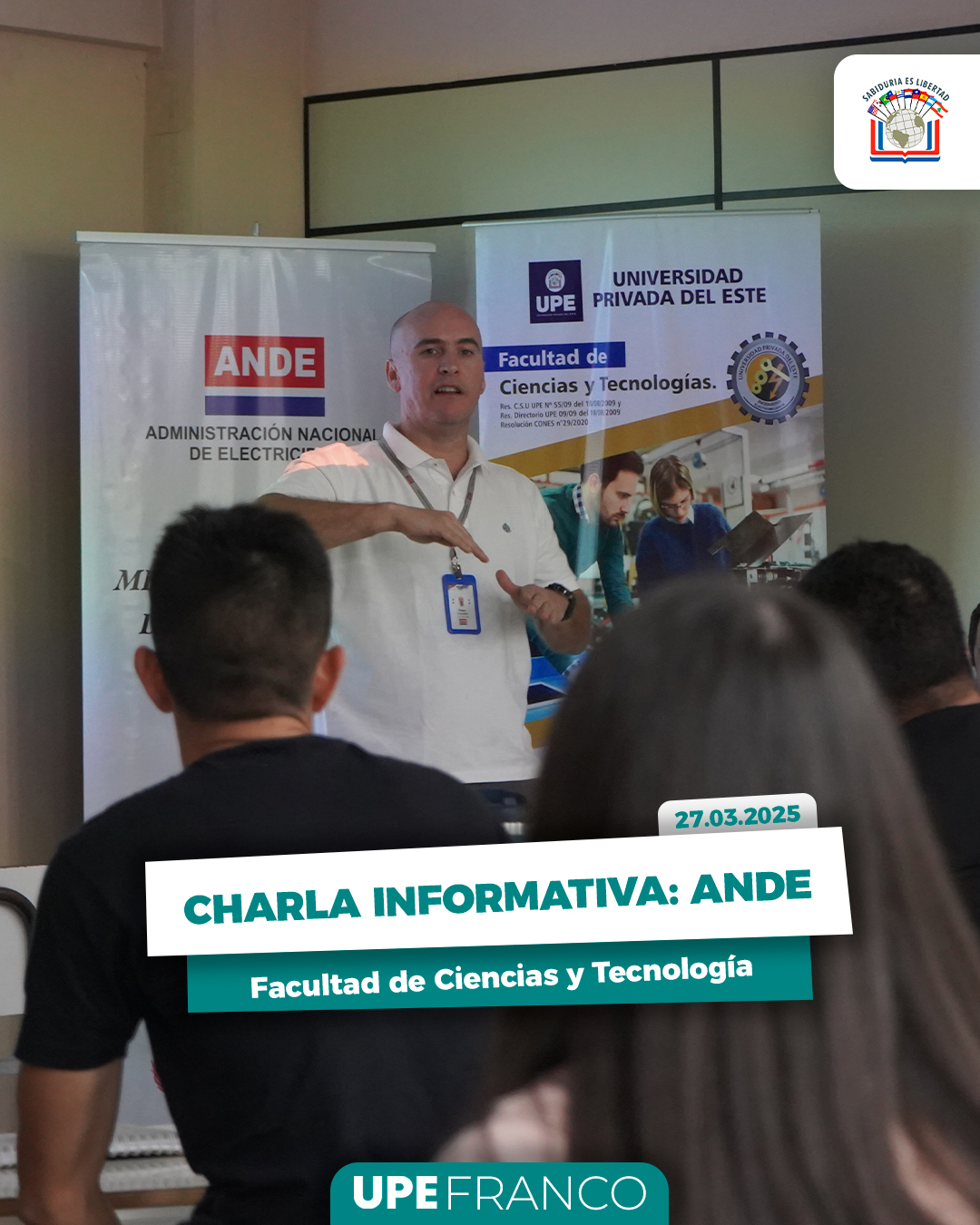 Estudiantes de Ingeniería Electromecánica reciben capacitación sobre matriculación en ANDE