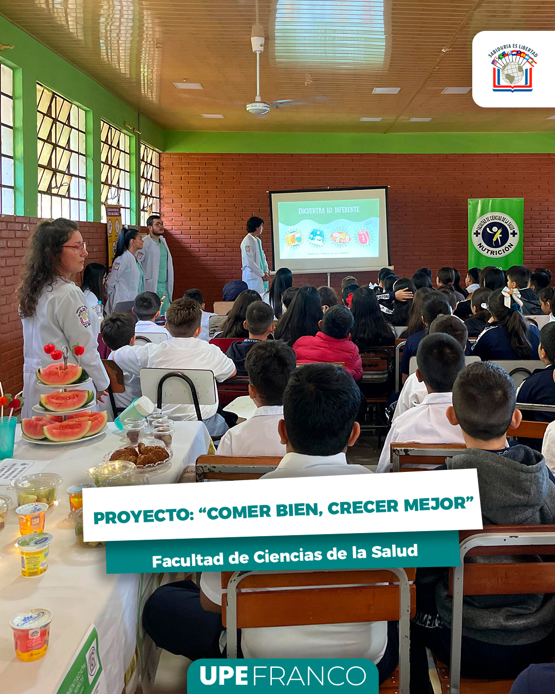 Estudiantes de Nutrición desarrollan el proyecto “Comer bien, crecer mejor” en la Escuela Dr. Moisés Bertoni