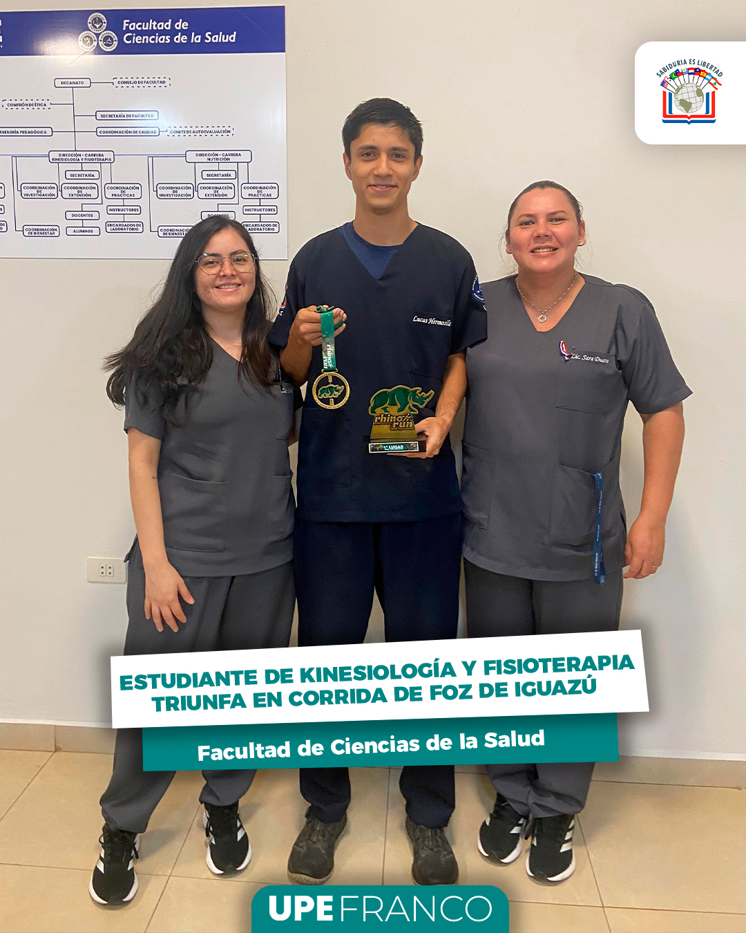 Orgullo UPE: Estudiante de Kinesiología y Fisioterapia triunfa en corrida de Foz de Iguazú