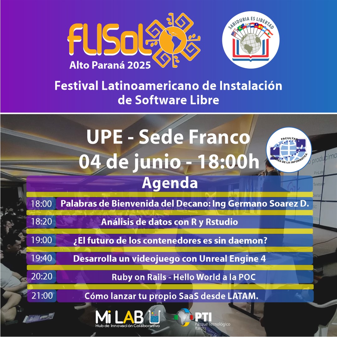 Festival Latinoamericano de Software Libre 2025 en la UPE Franco