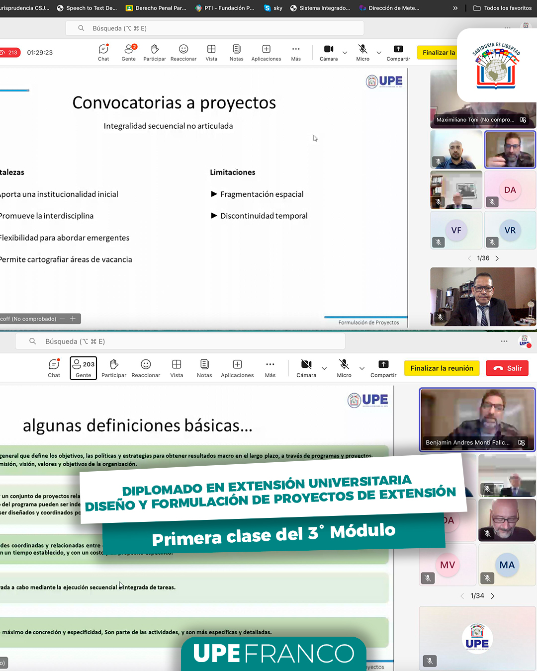 Diplomado en Extensión Universitaria: Primera clase del 3° Módulo