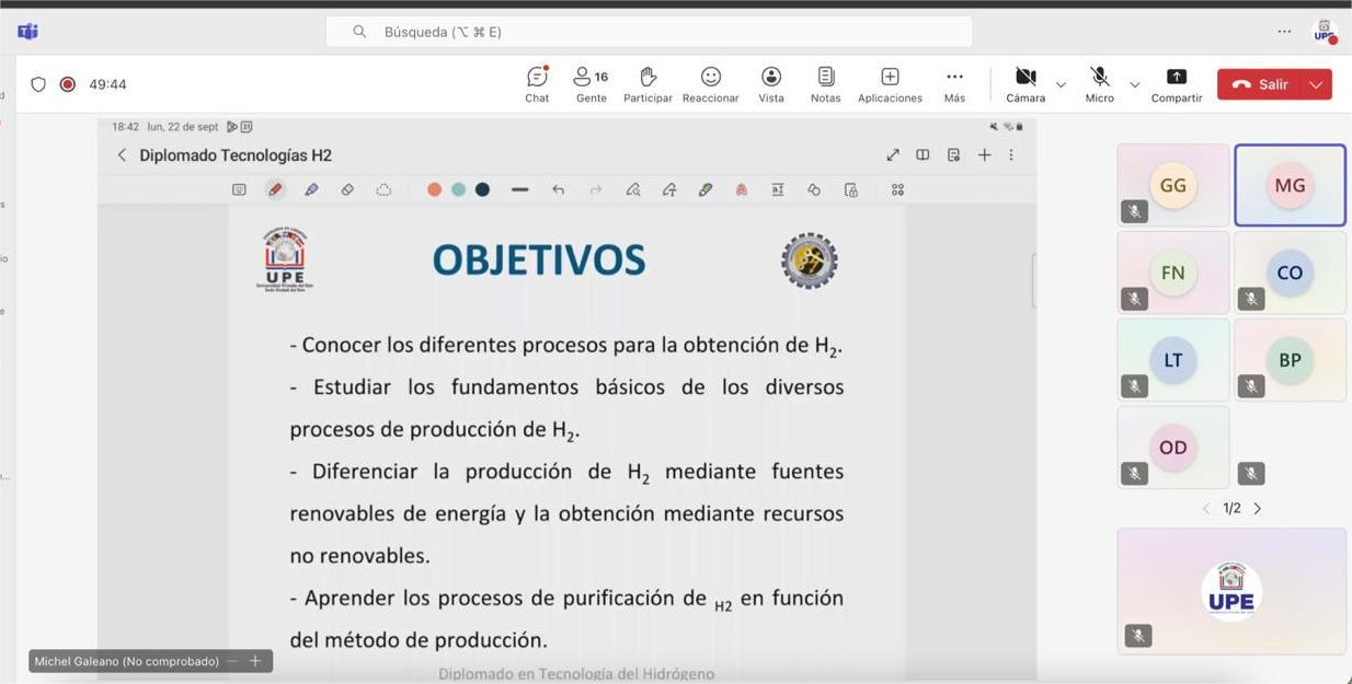 Diplomado en Tecnología del Hidrógeno: Primera clase del segundo módulo