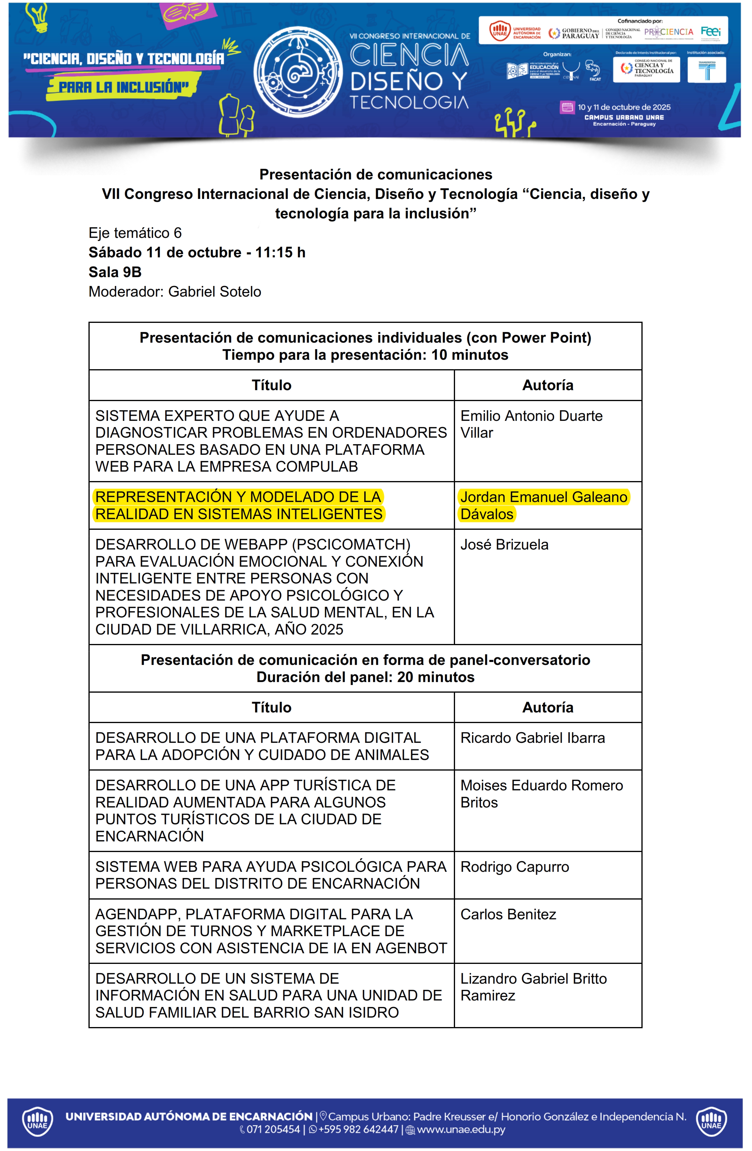VII Congreso Internacional de Ciencia, Diseño y Tecnología Ciencia, diseño y tecnología para la inclusión
