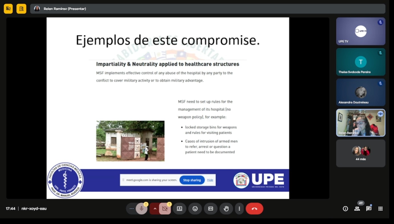 Clase virtual de Medicina Humanitaria