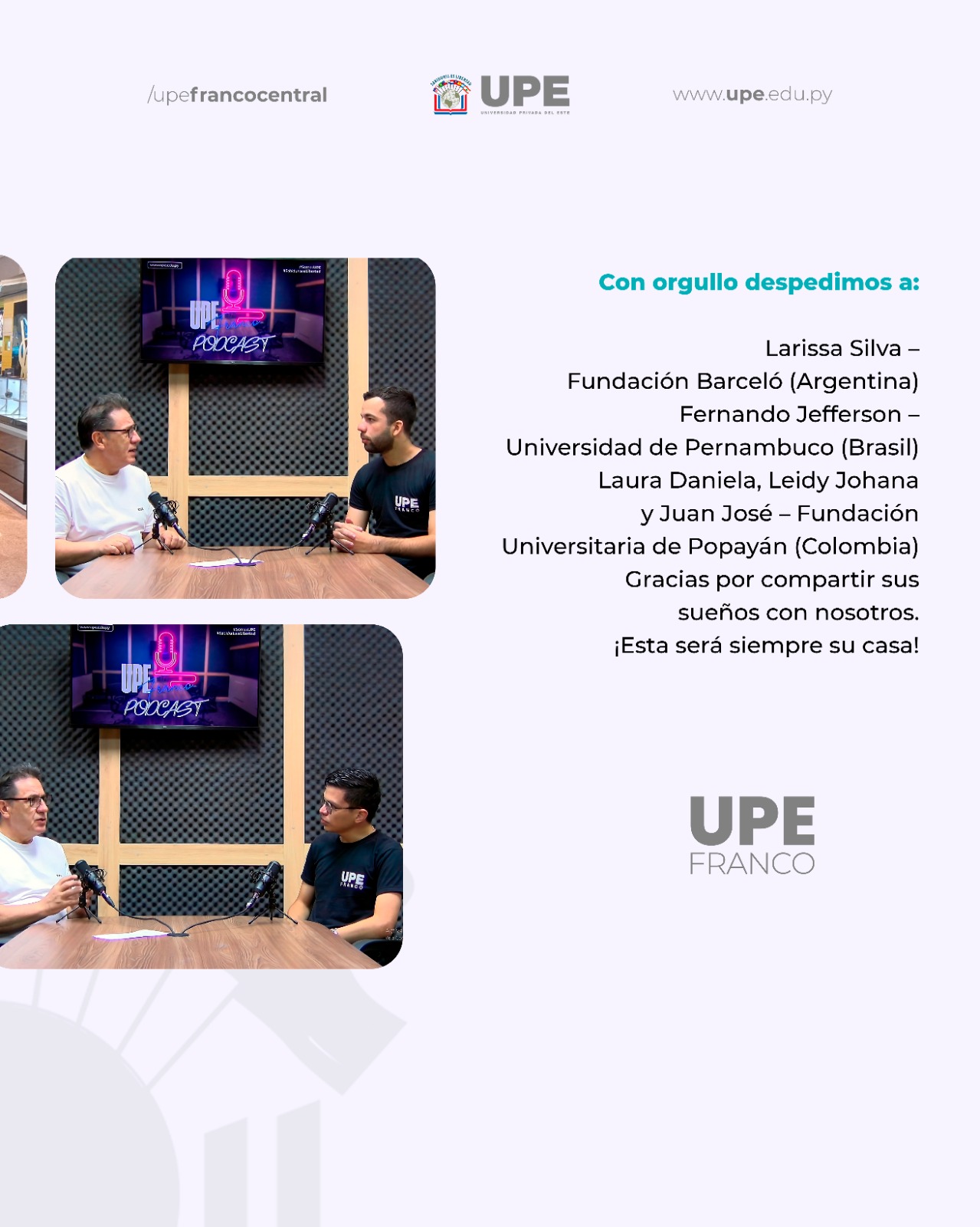 Finalizó la Movilidad Estudiantil 2025 en la UPE con una experiencia inolvidable