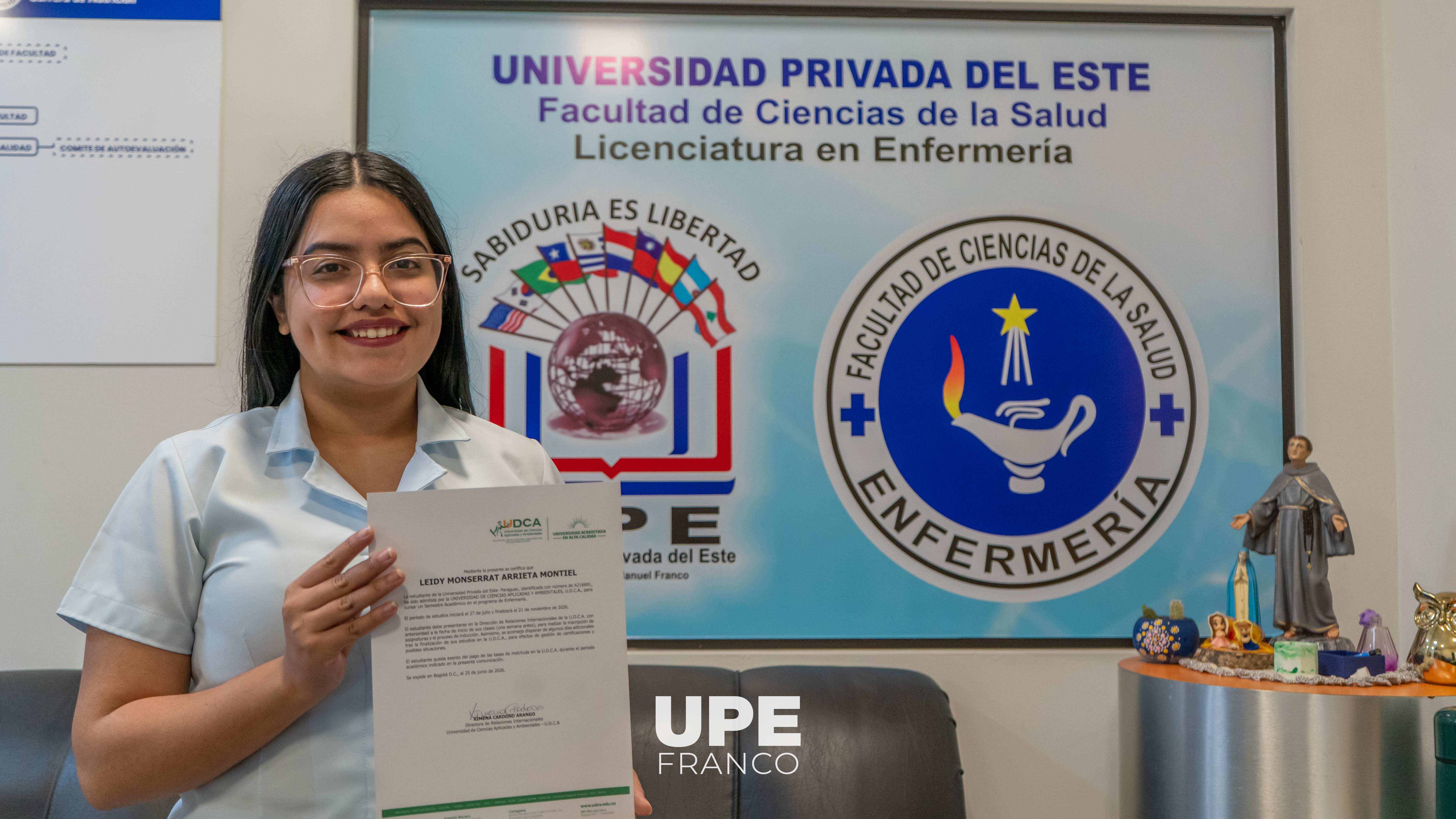 Estudiante de Enfermería realizará intercambio académico en Colombia