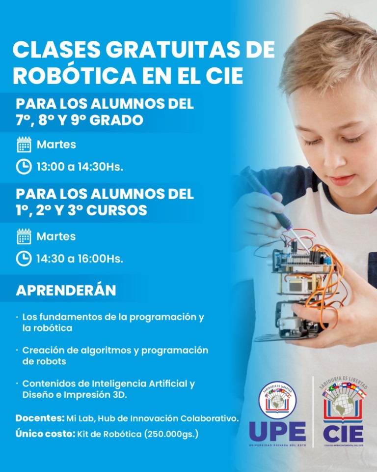 El Colegio Intercontinental del Este inicia el Taller de Robótica para alumnos