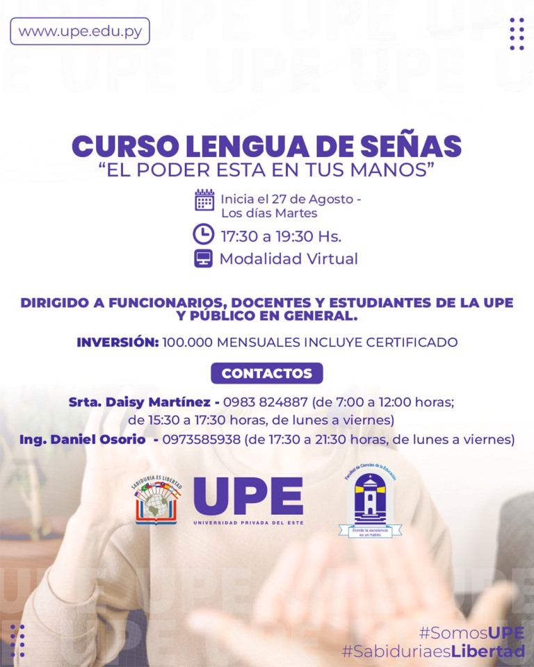 ¡Aprende Lengua de Señas en la UPE!