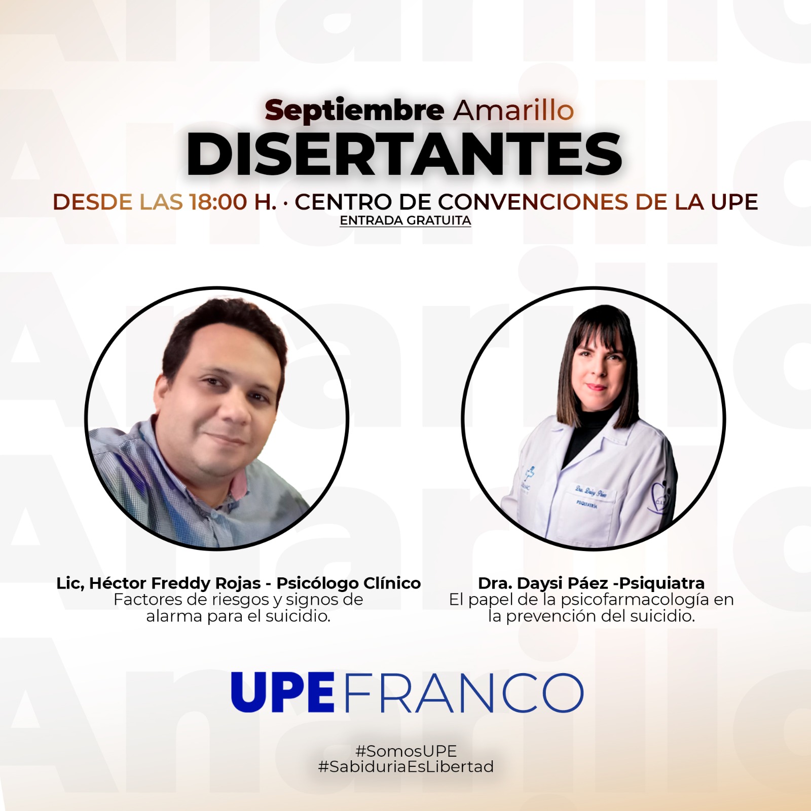 Septiembre Amarillo en UPE Franco: Unidos por la Salud Mental