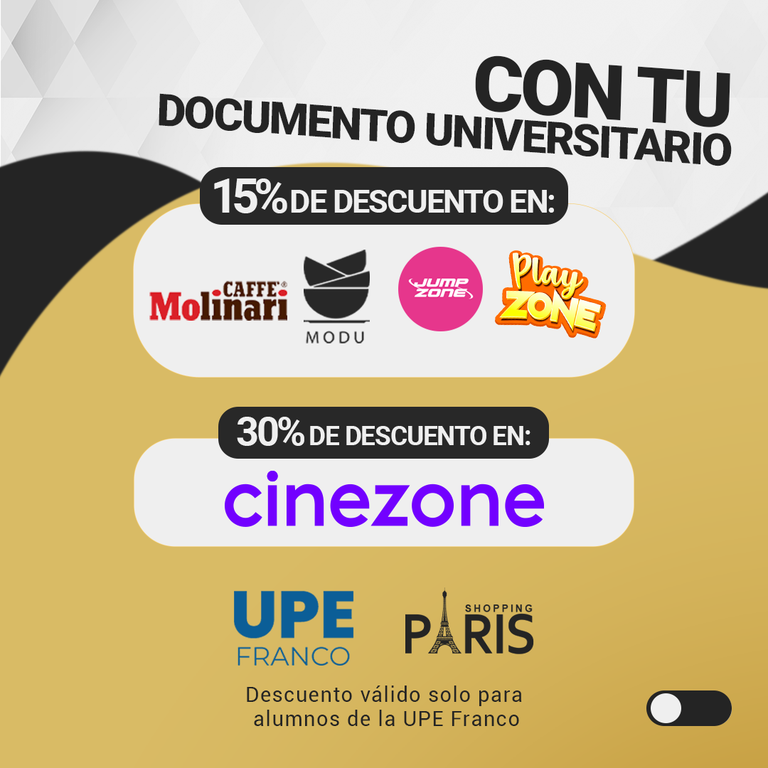 Descuentos Exclusivos para Estudiantes de la UPE Franco en Shopping Paris